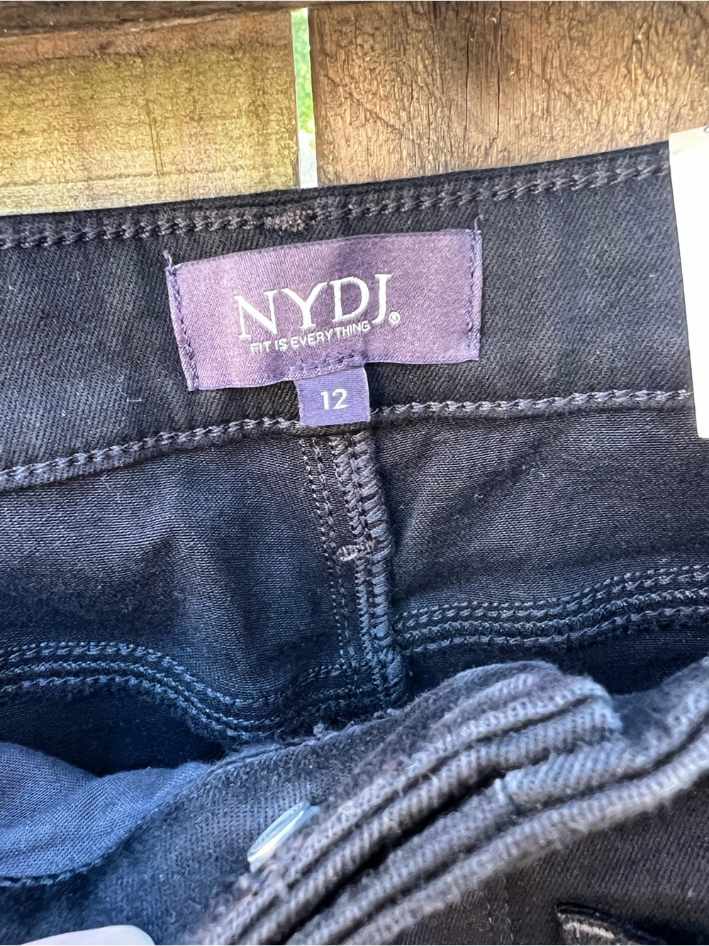 NYDJ Teresa Black Wide-Leg Jeans with Front Patch Pockets - Picture 7 of 16
